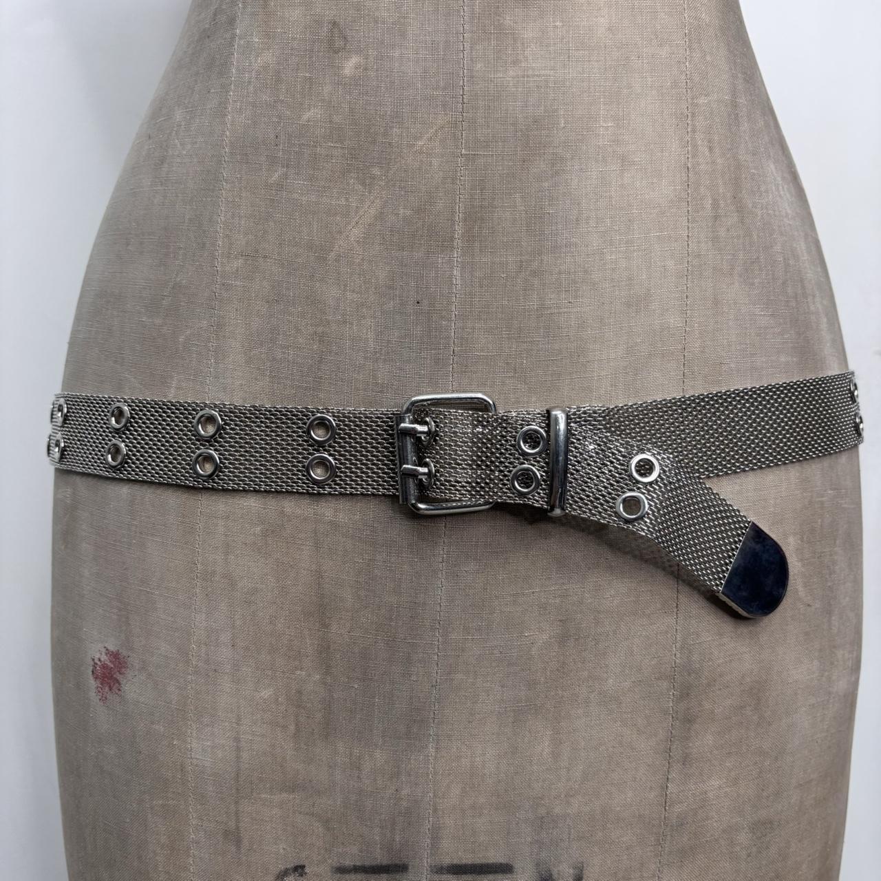 Silver chain metal belt