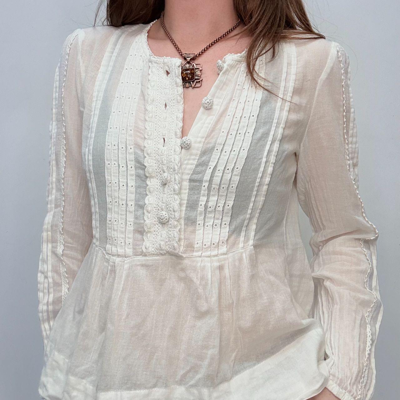 White cotton lace Chloe shirt