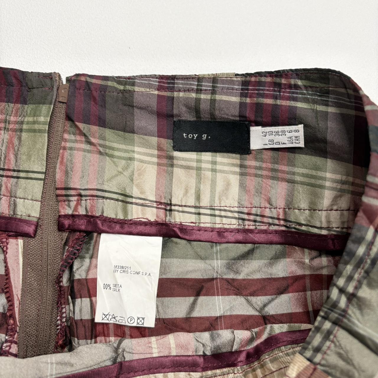 Checked tartan asymmetric ruffle layered skirt