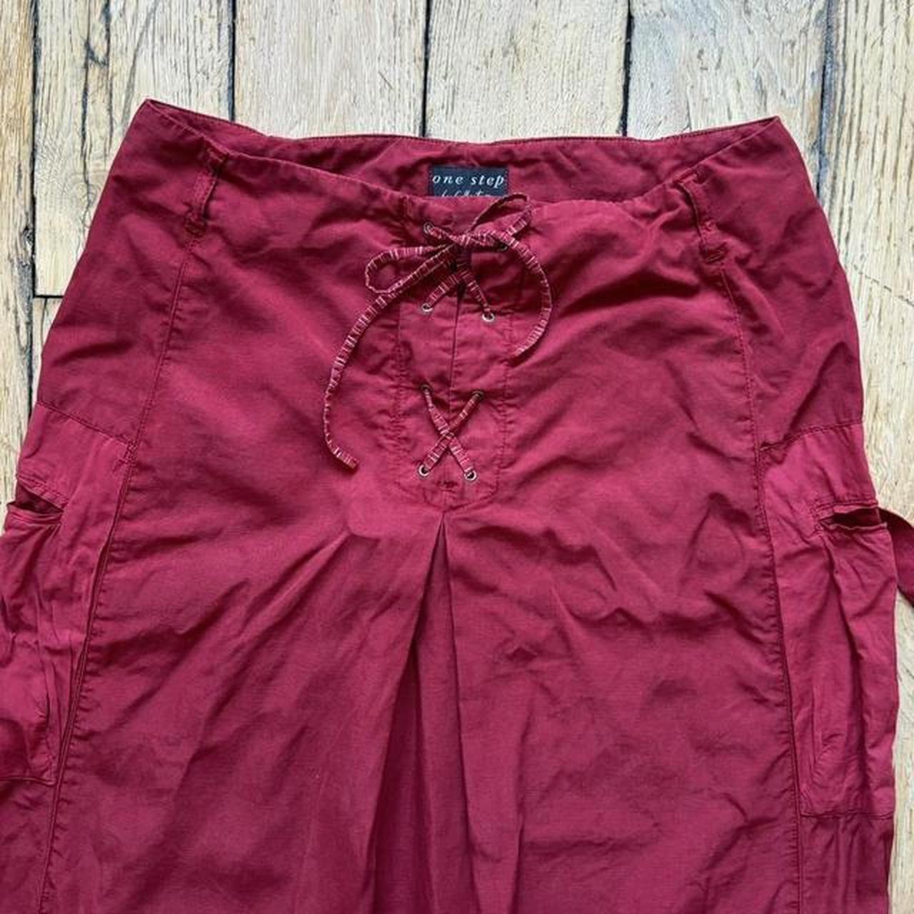 Red linen corset maxi skirt
