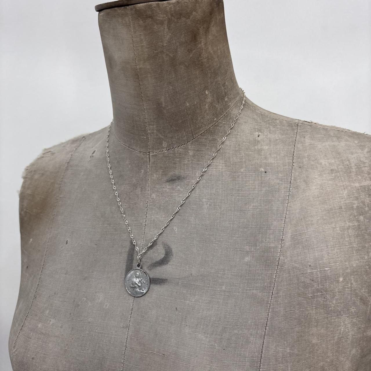 Silver chain coin necklace