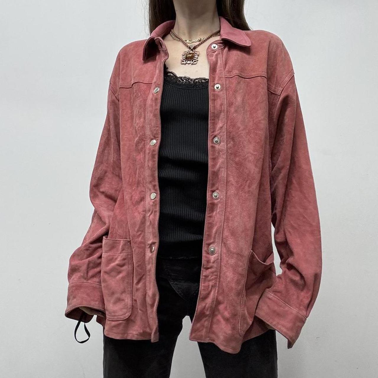 Slouchy pink suede jacket