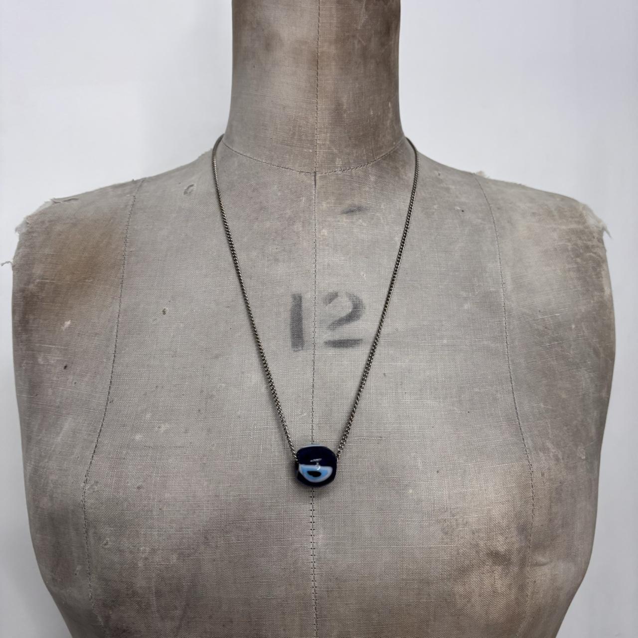 Long chain evil eye necklace