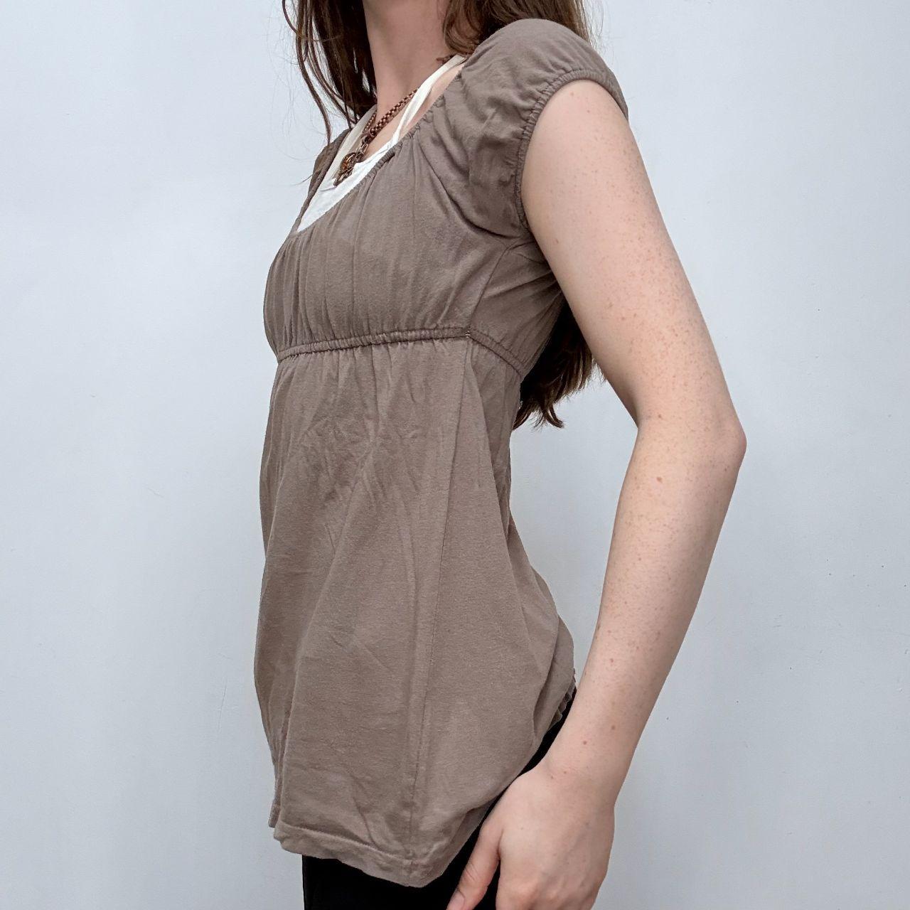Brown layered flared halter top