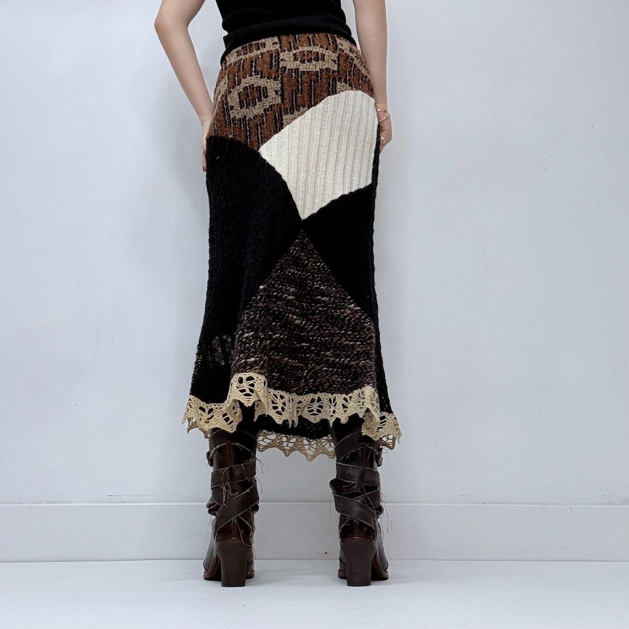 Knitted patchwork fairy skirt