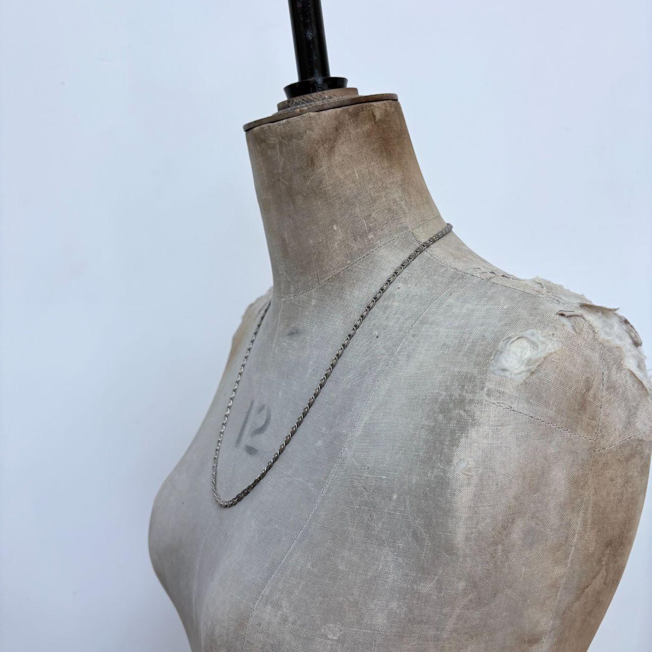 Silver flat link chain necklace