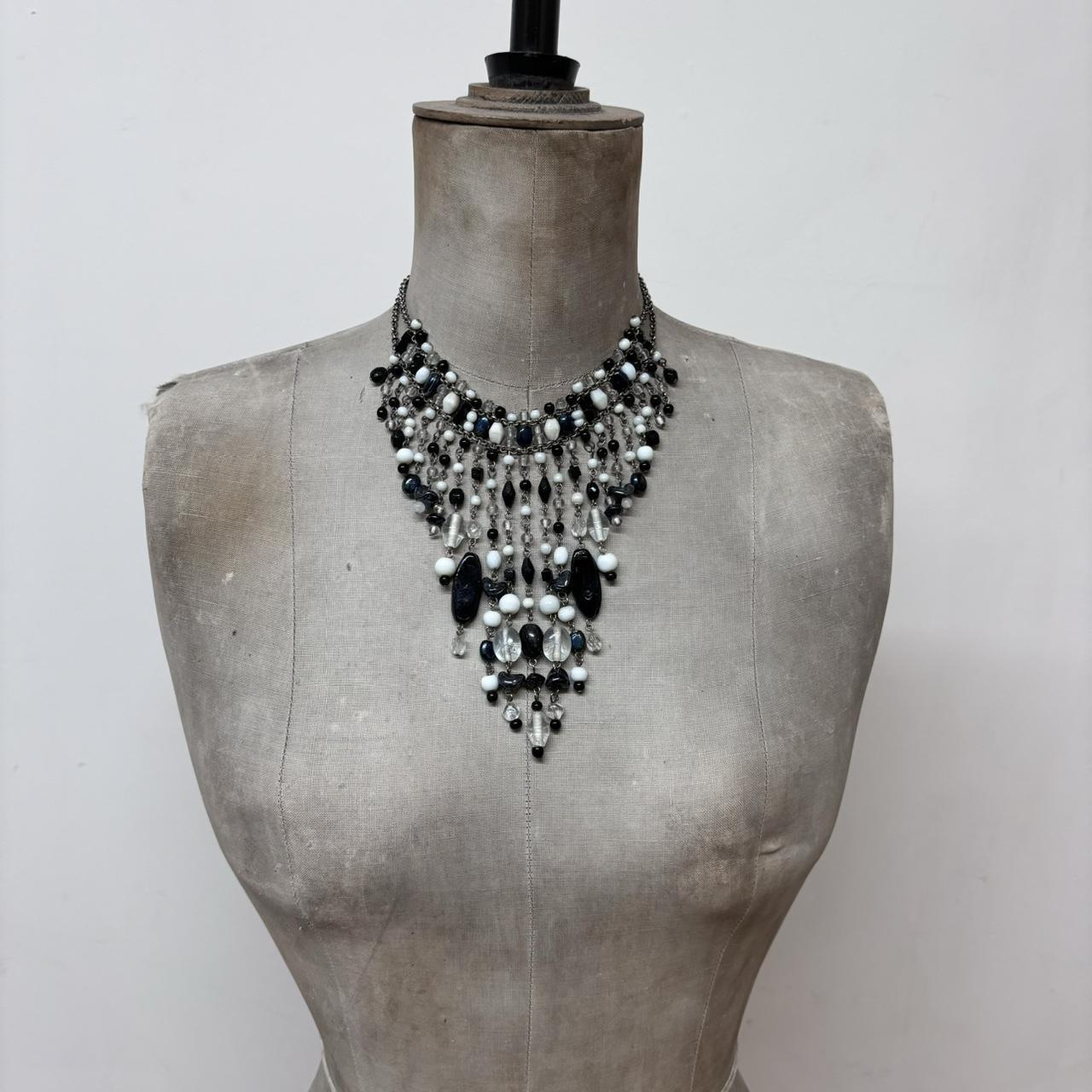 Layered chain gothic charm necklace