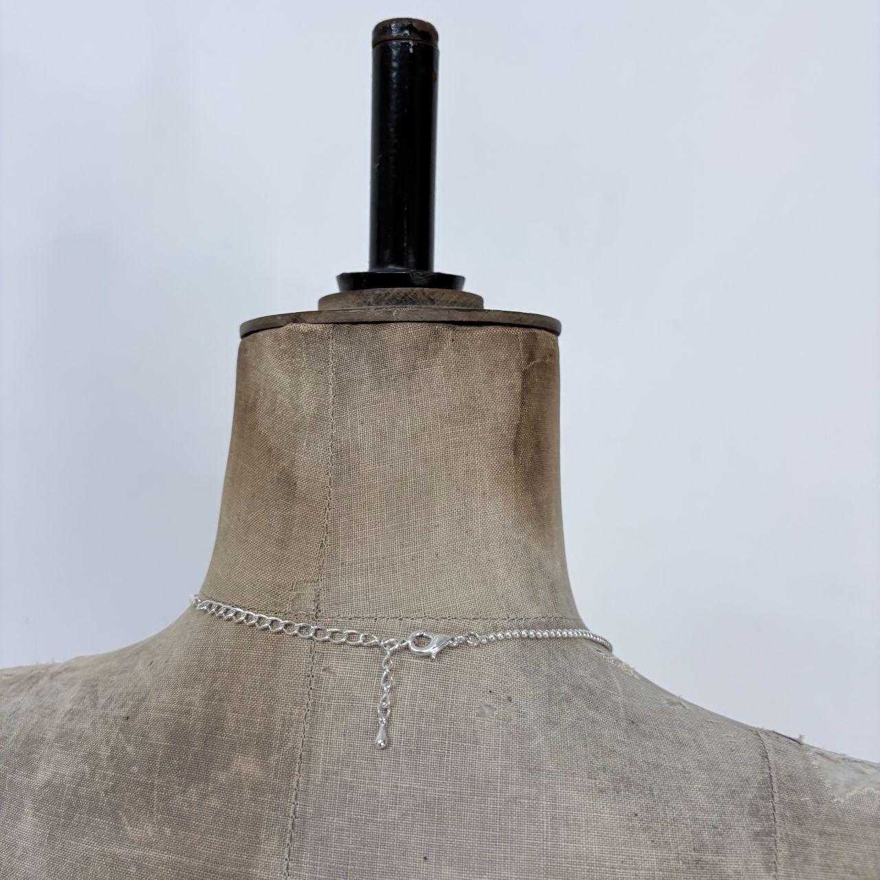 Silver layered tennis necklace