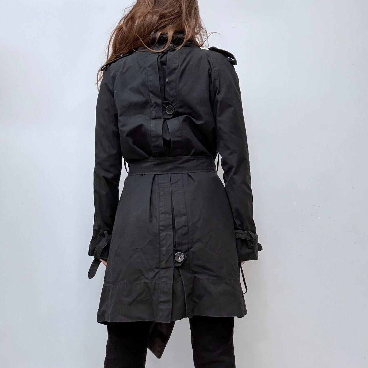 Black asymmetric draped allsaints trench coat