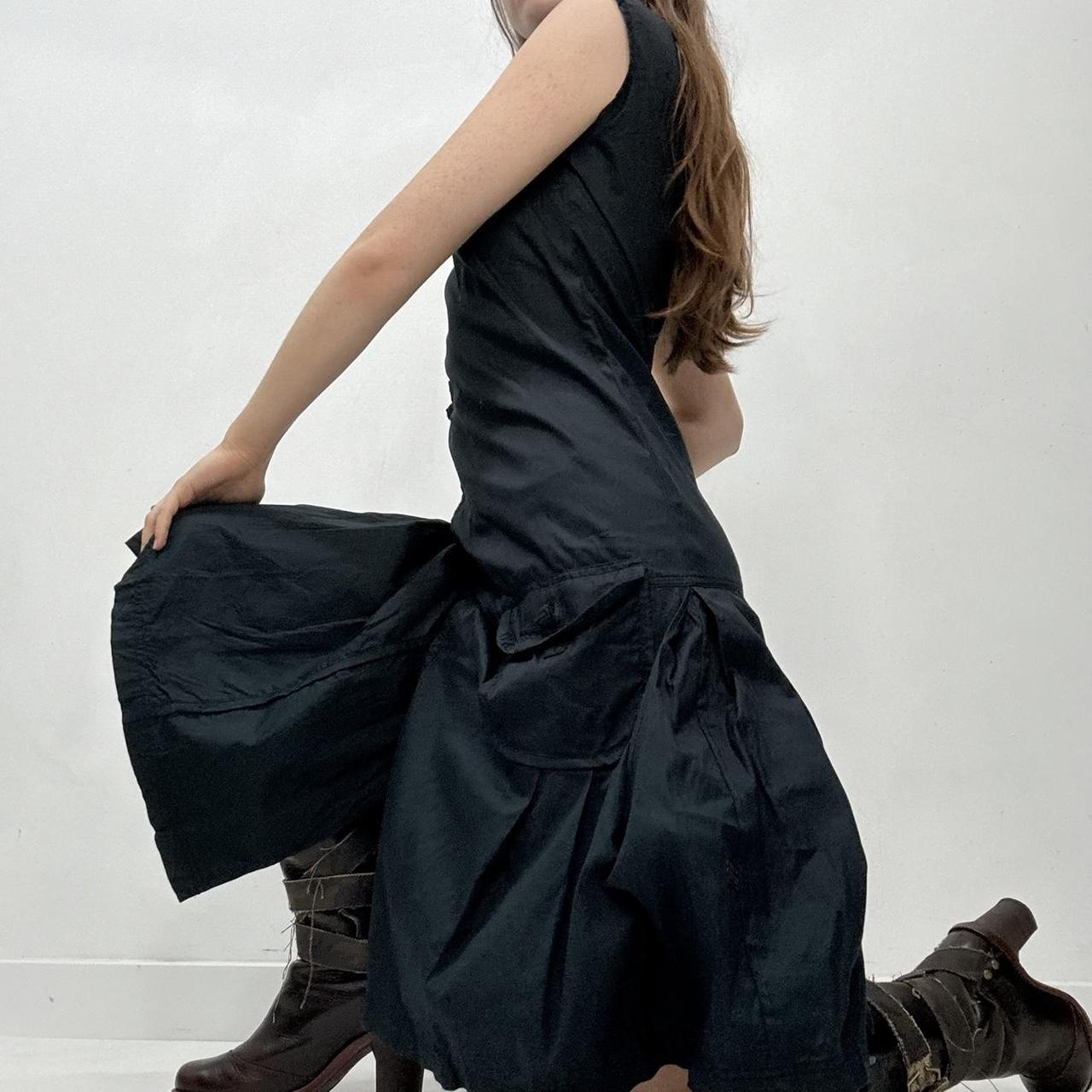 Black fitted asymmetrical marahashi dress