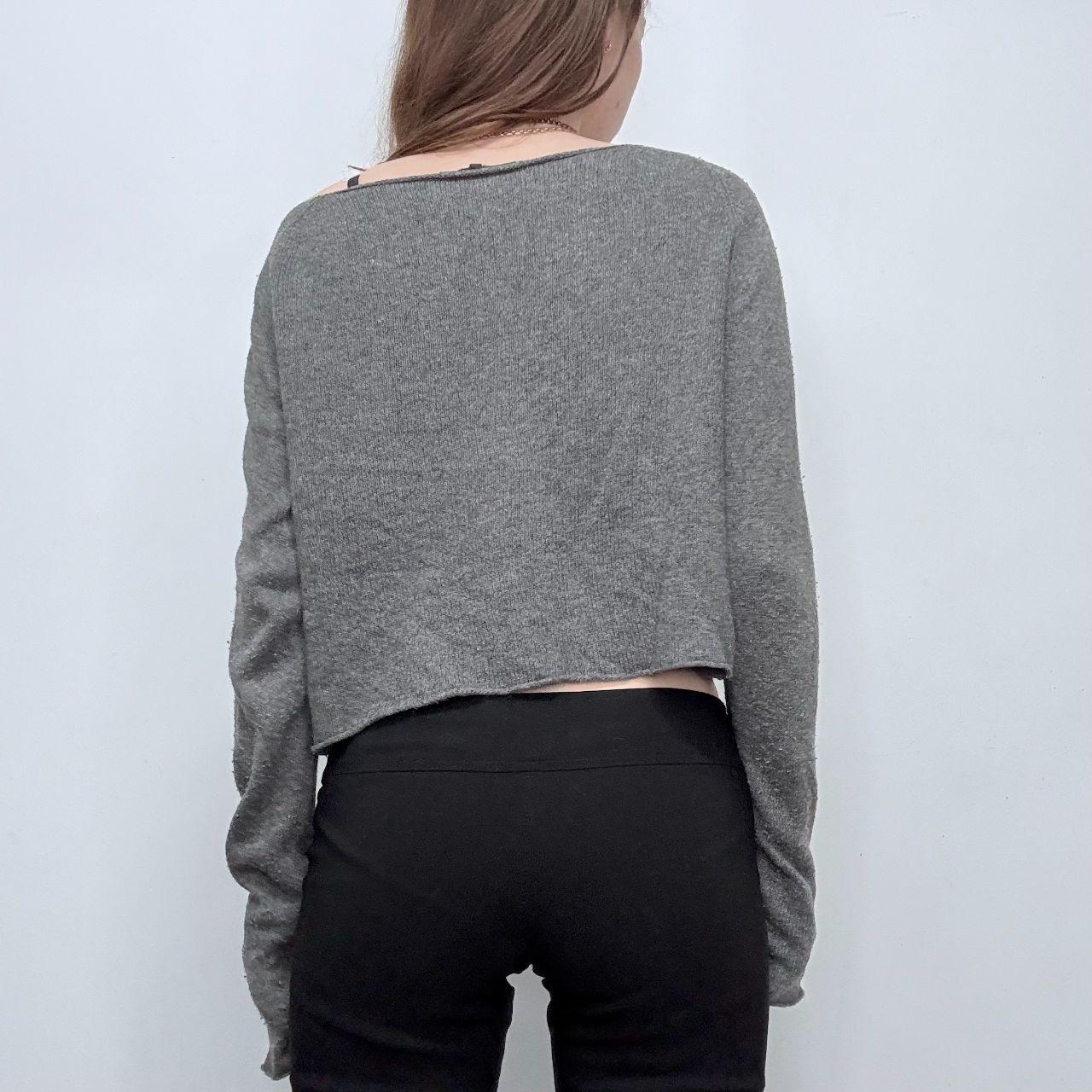 Grey slash neck slouchy jumper