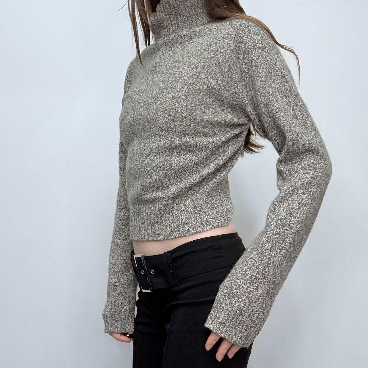 Grey cropped cashmere jumper