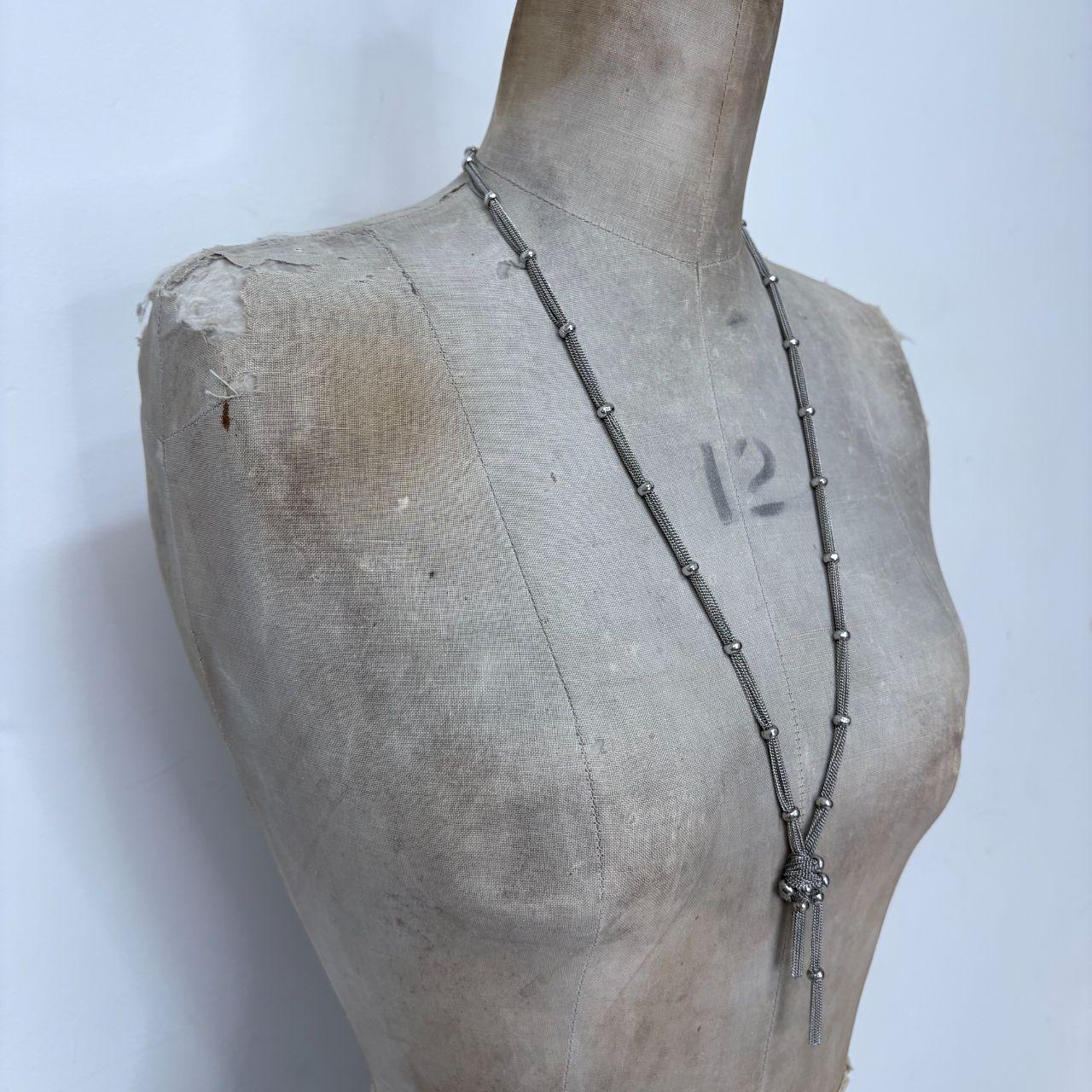 Layered chain ball long necklace