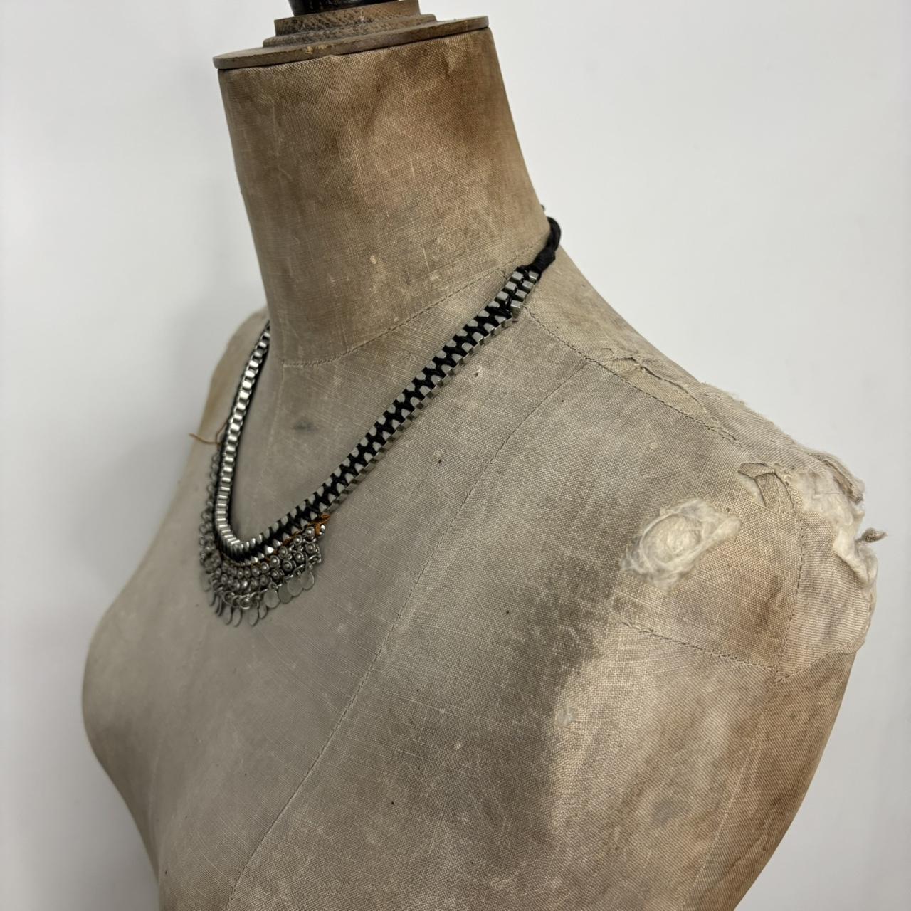 Silver chunky layered chain necklace