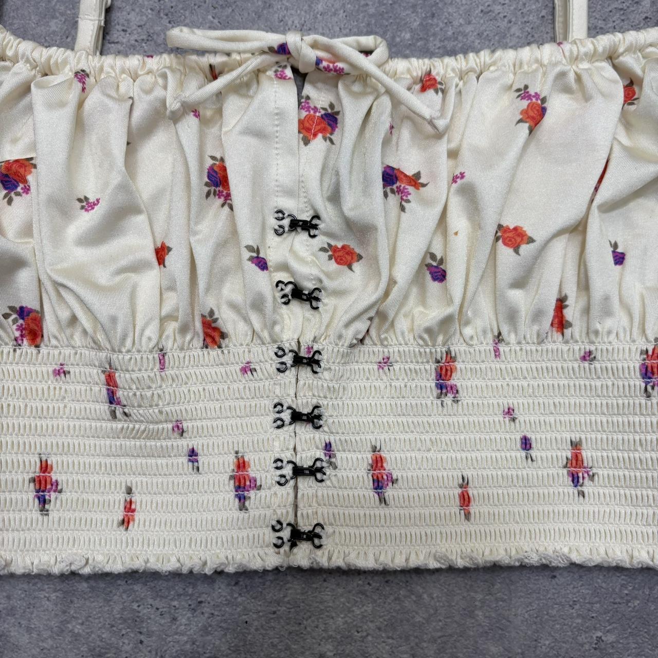 Floral satin corset top