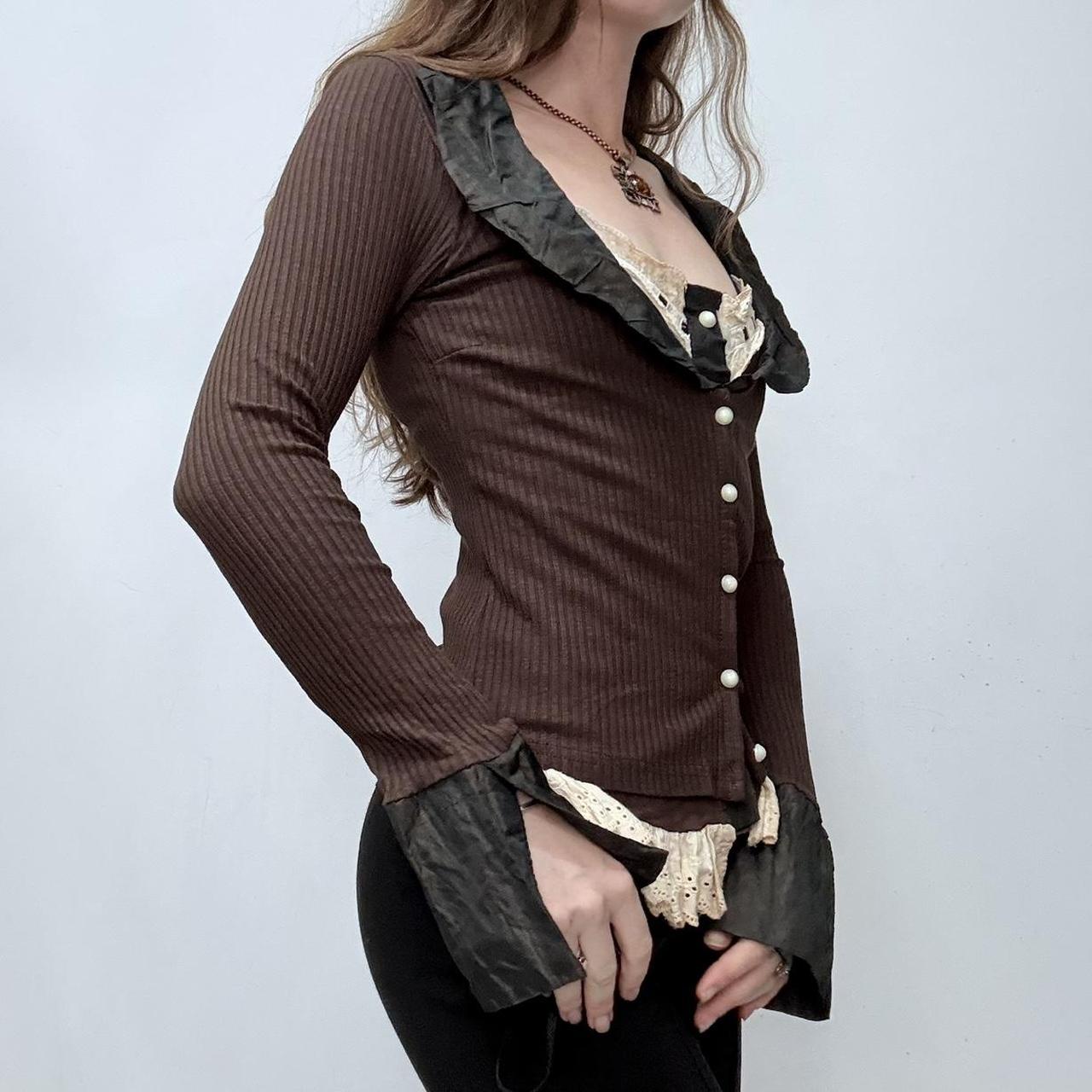 Brown flared grunge regency cardigan
