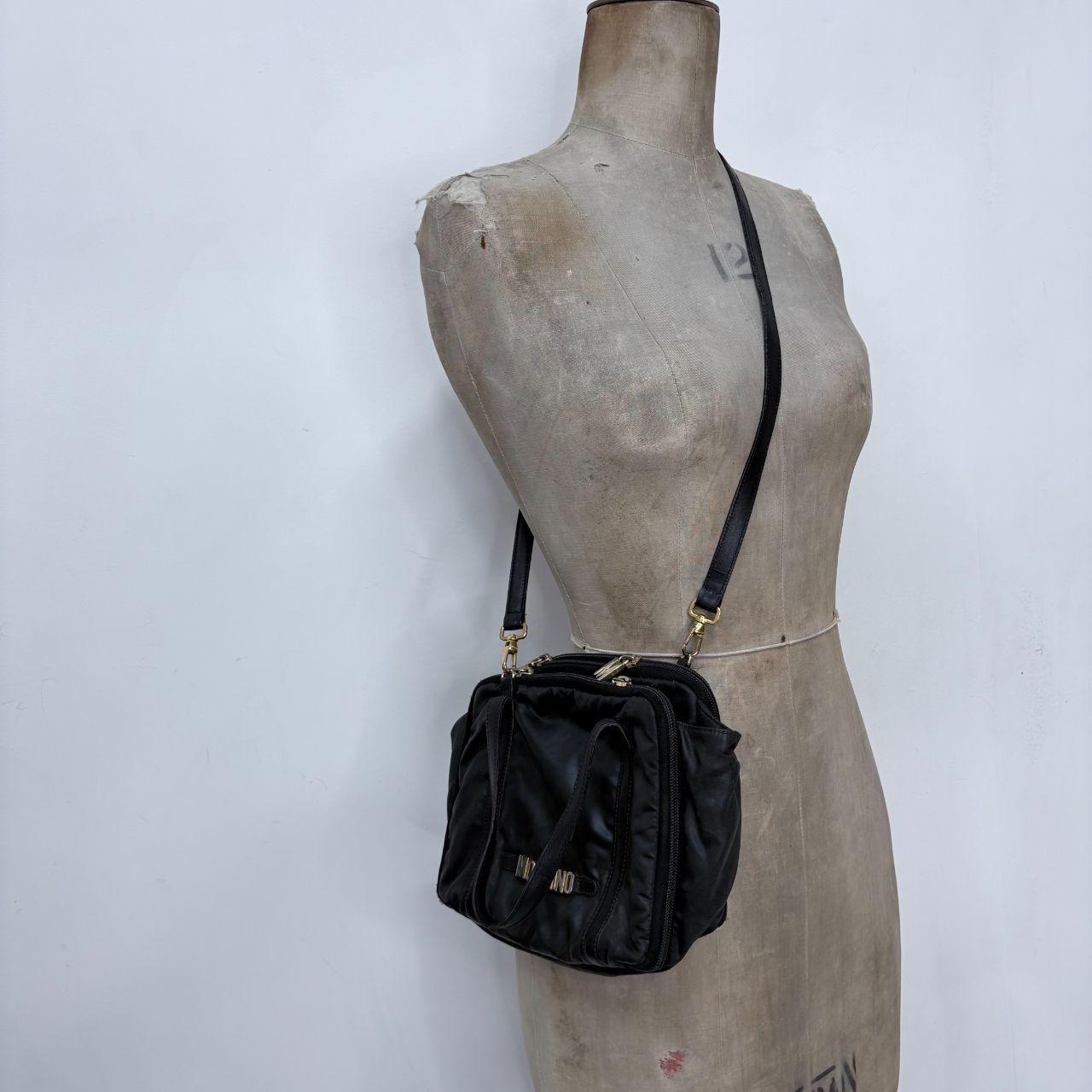 Black leather moschino mini bag