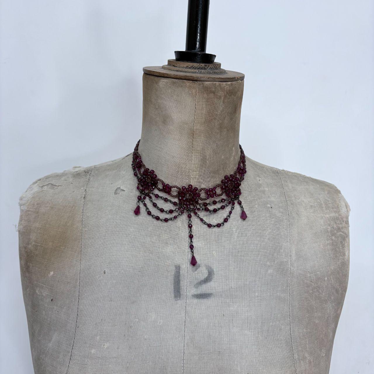 Beaded gothic grunge necklace