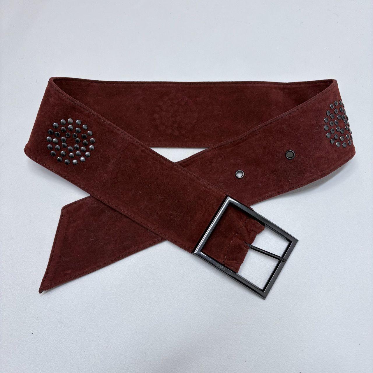 Brown studded chunky belt