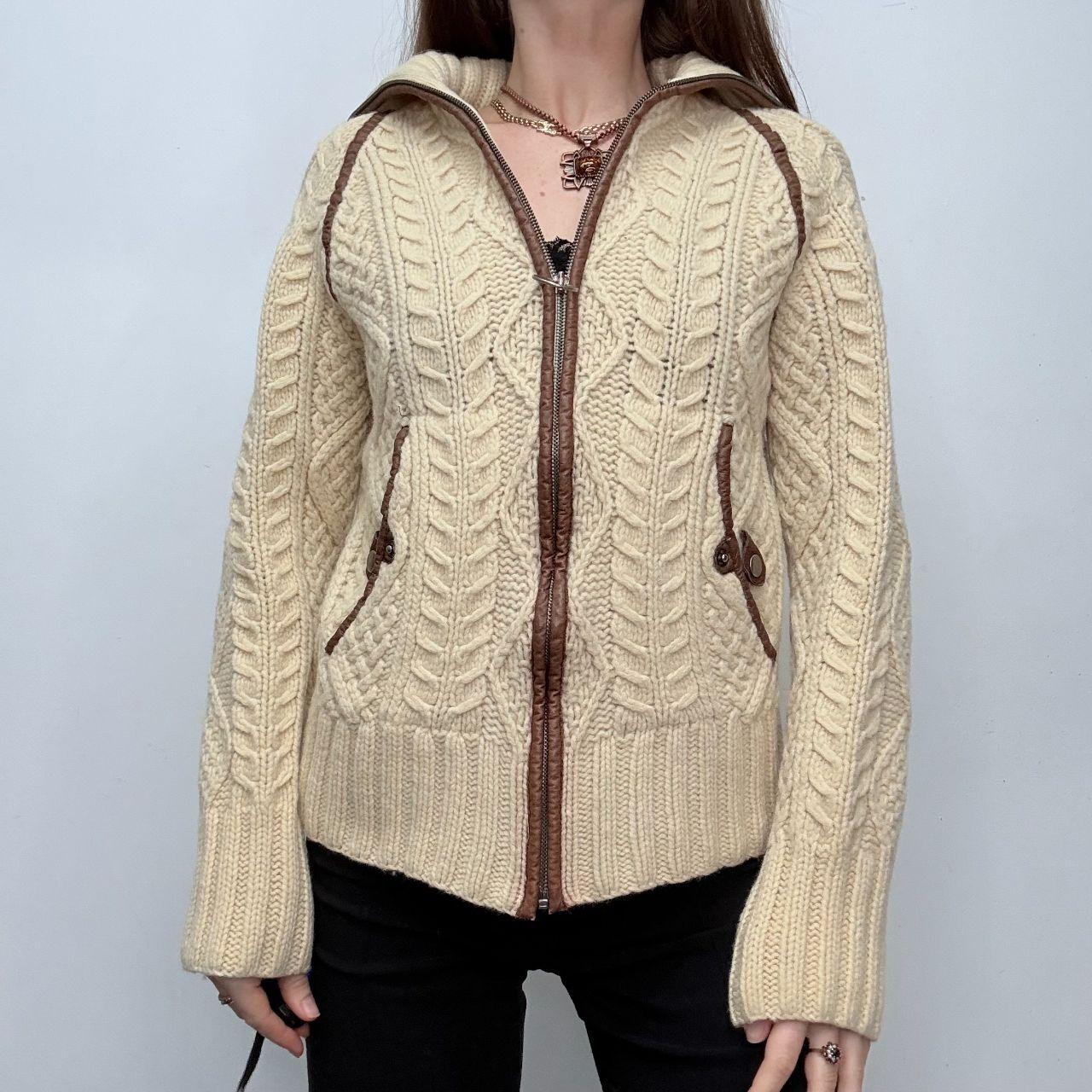 Wool cable knit Diesel cardigan