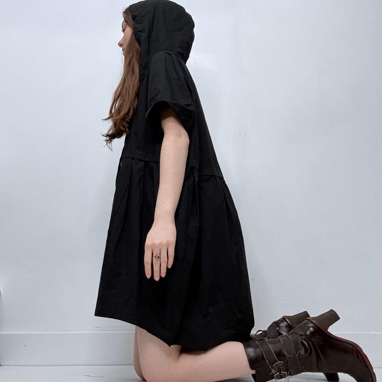 Black puff balloon mini dress
