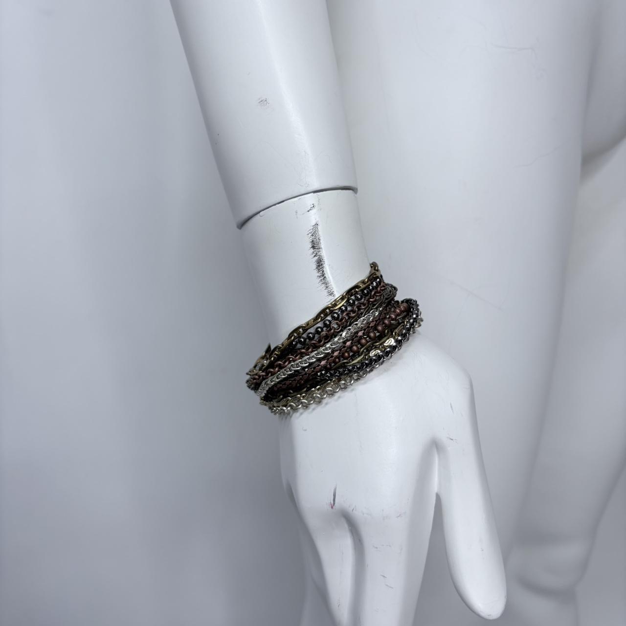 Vintage Layered zip chain bangle stack