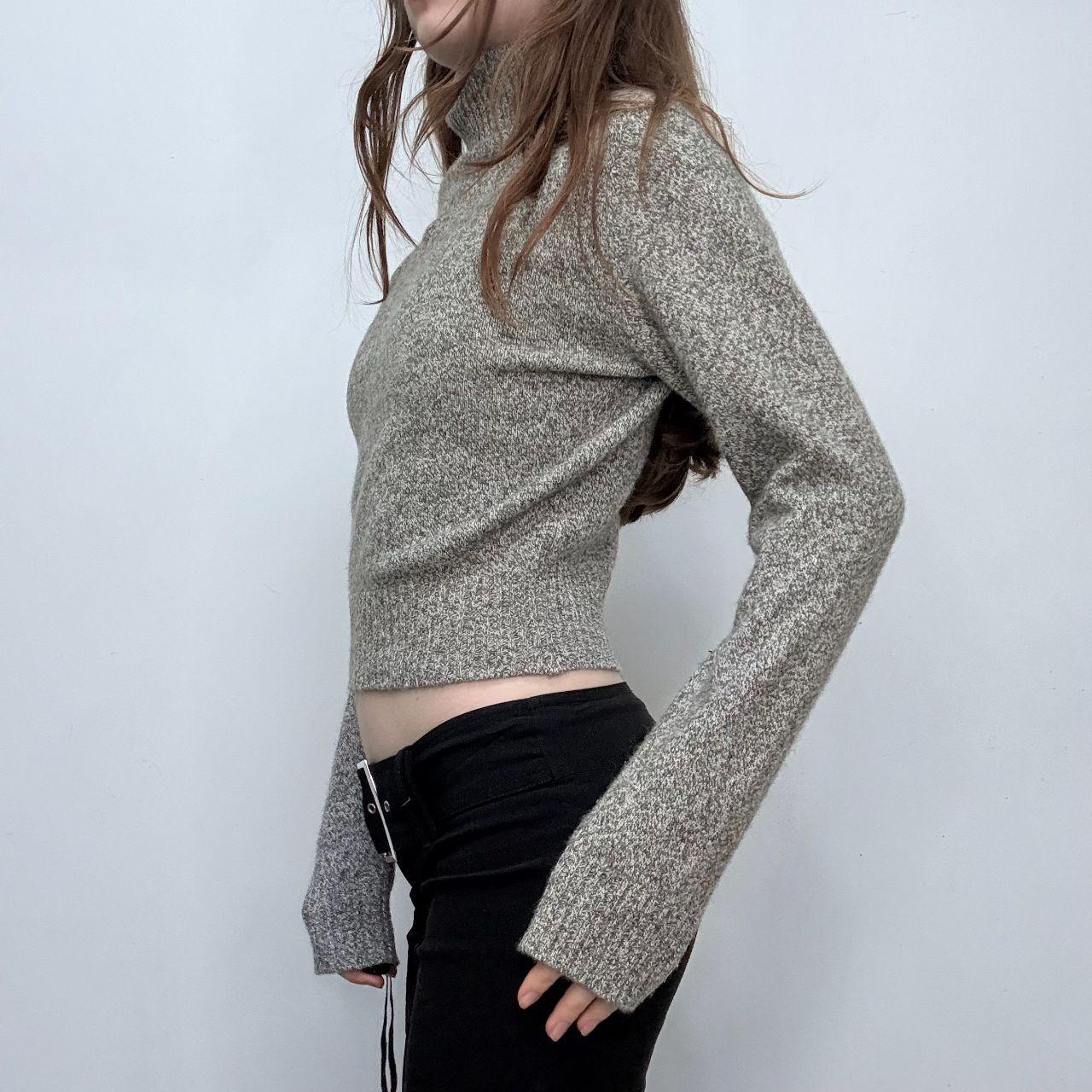 Grey cropped cashmere jumper