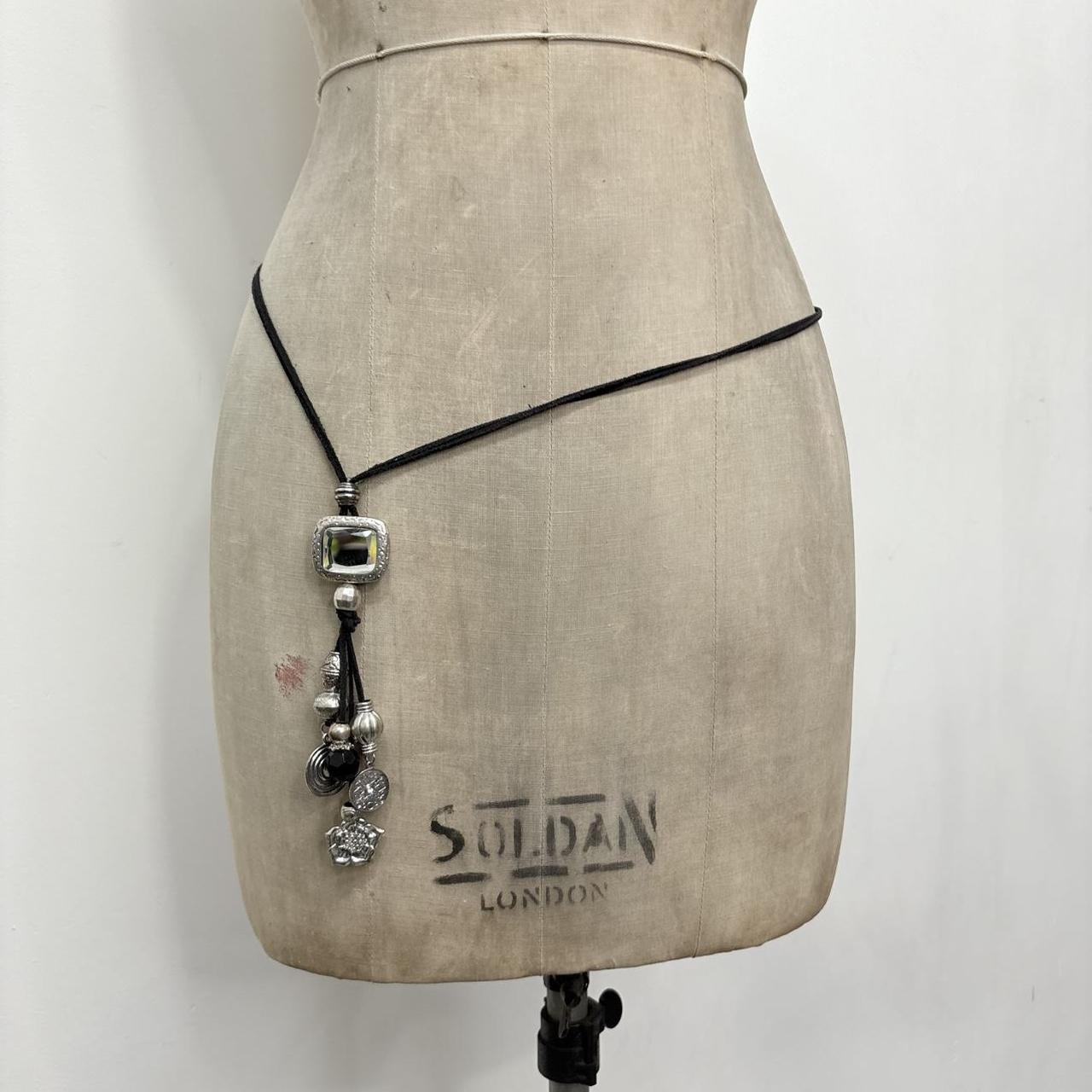 Black long layered necklace