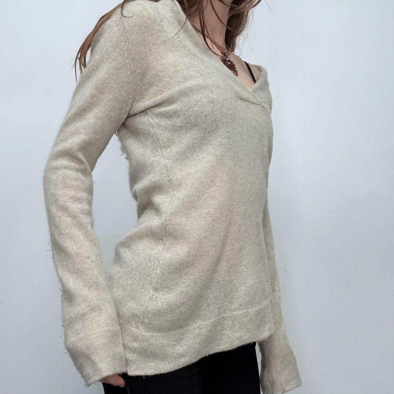 Grey slouchy wide neck knitted jumper