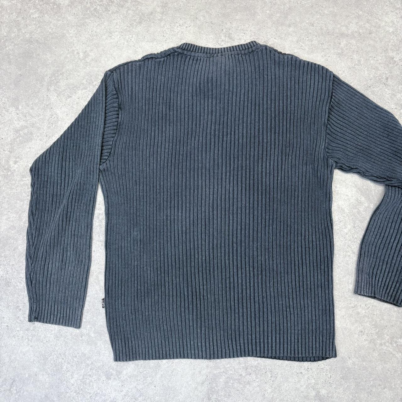 Distressed chunky rib knit jumper