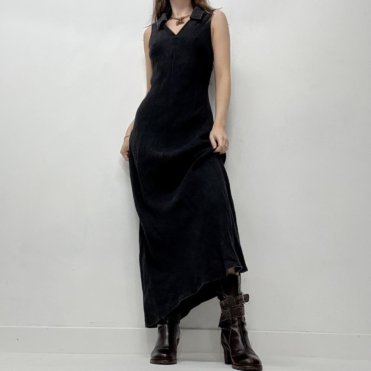 Black bias cut maxi dress
