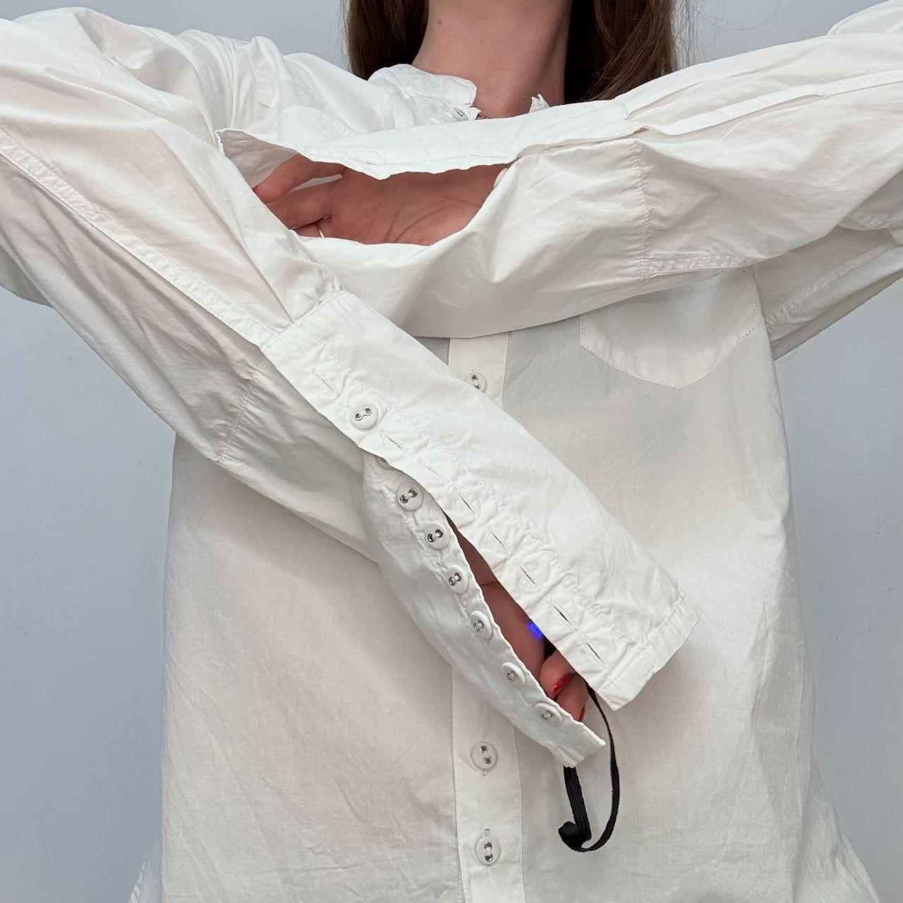 White button-up flare shirt