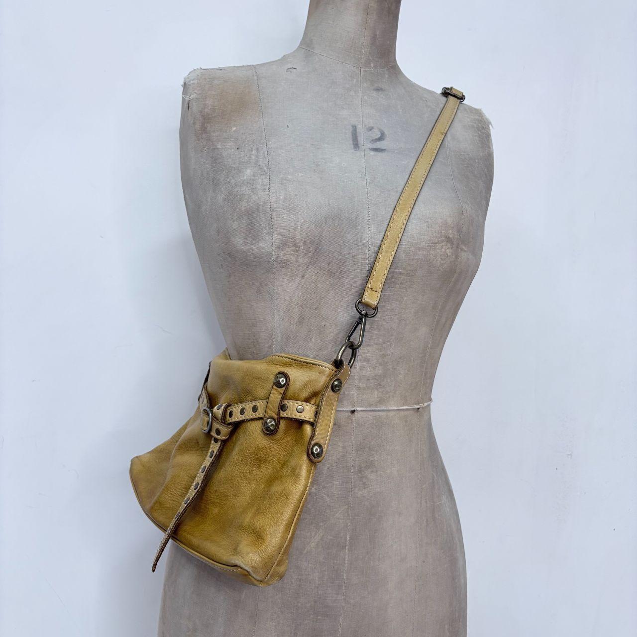 Leather studded crossbody bag