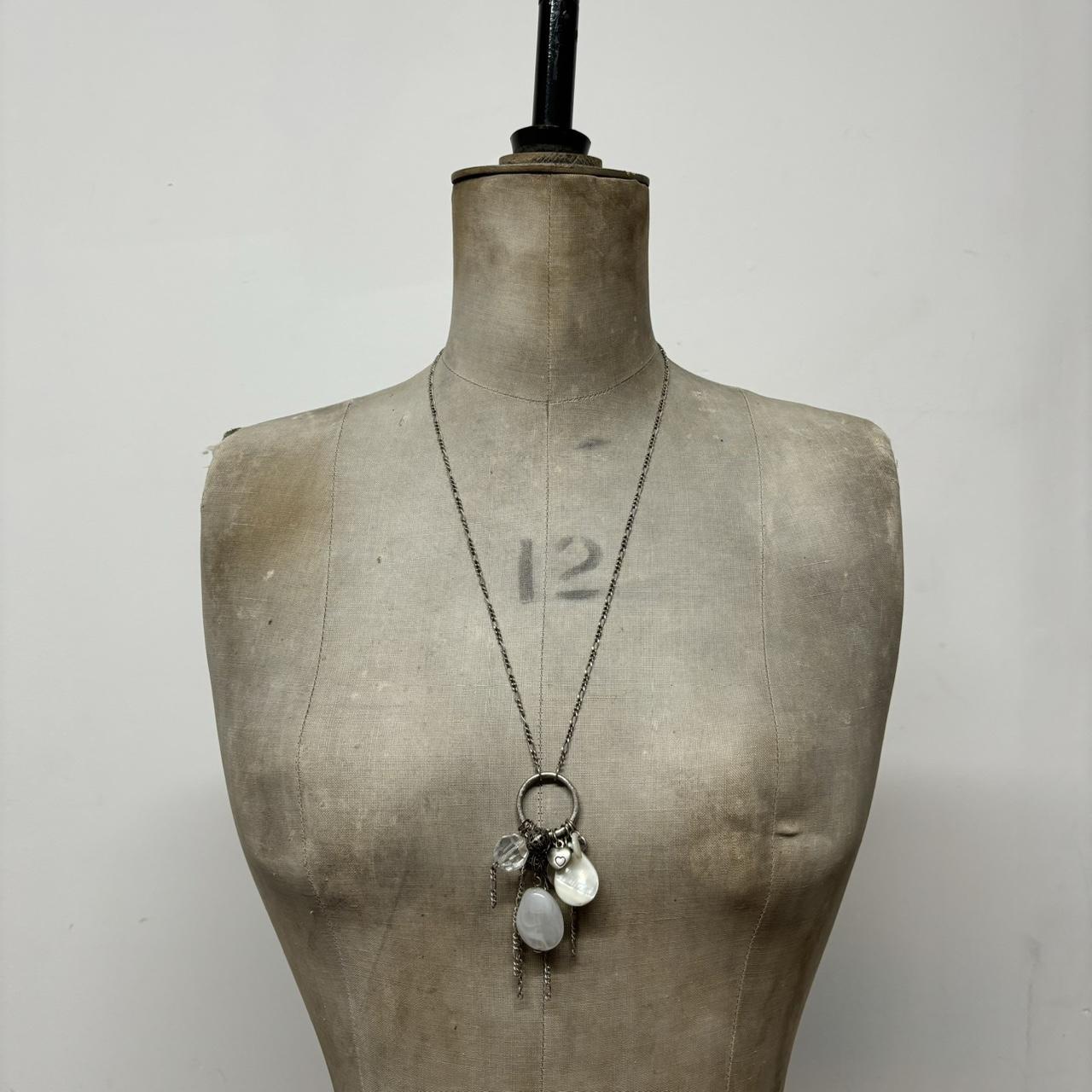 Silver heart charm necklace