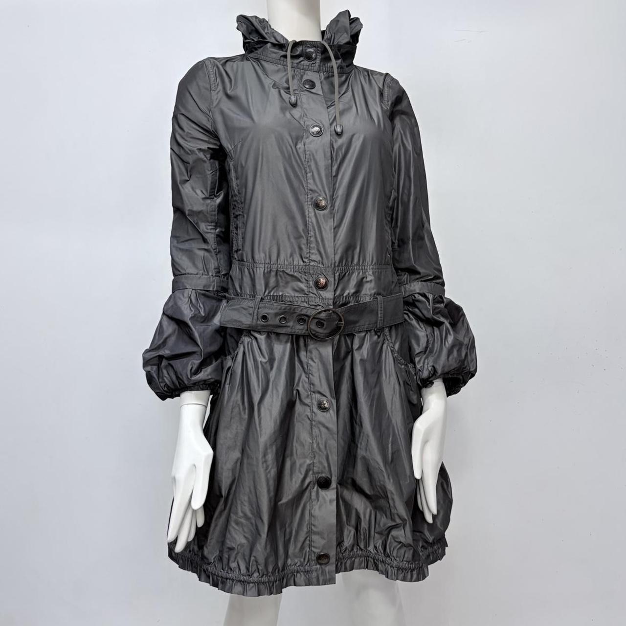 Silver grunge flared puff jacket