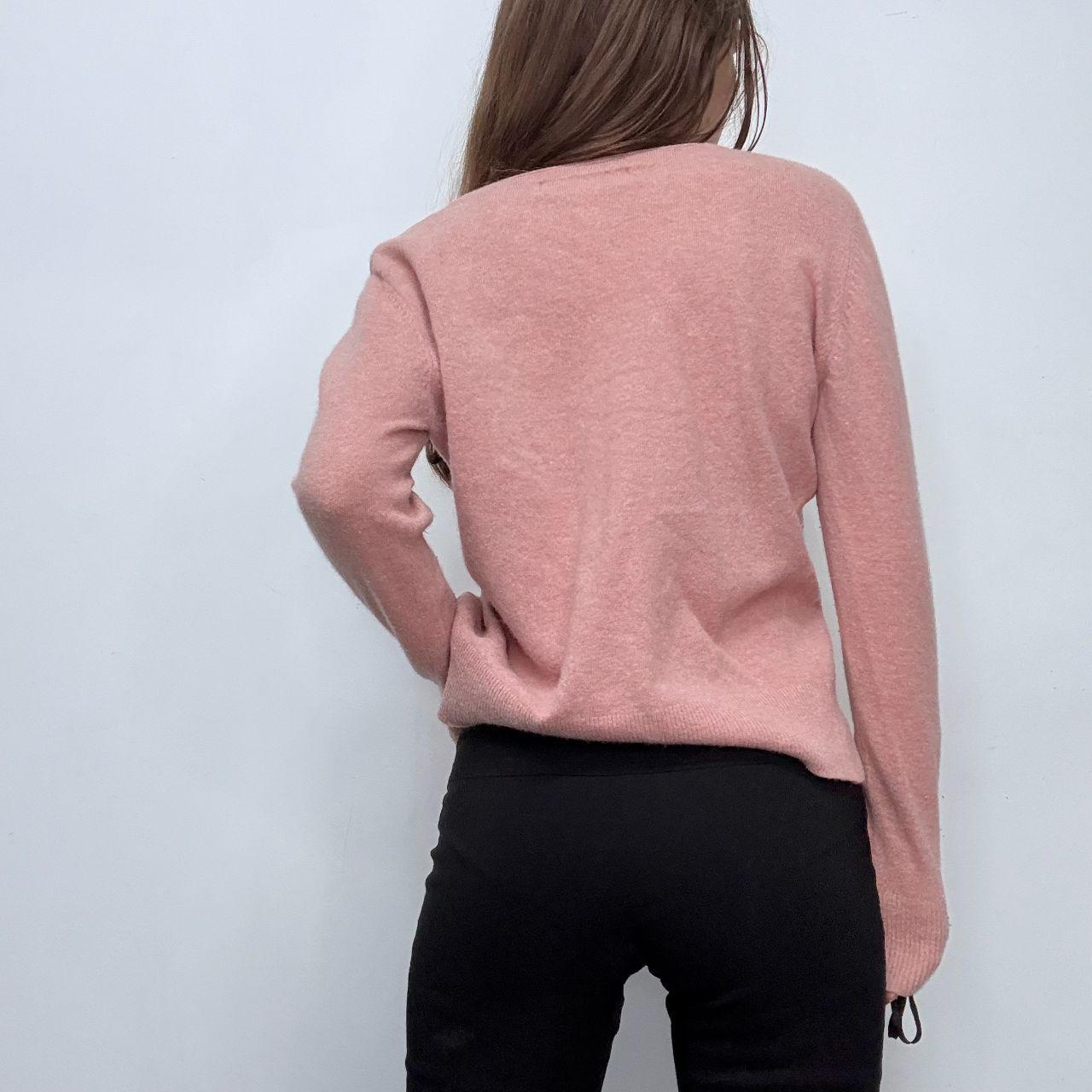 Slouchy pink wool knitted jumper