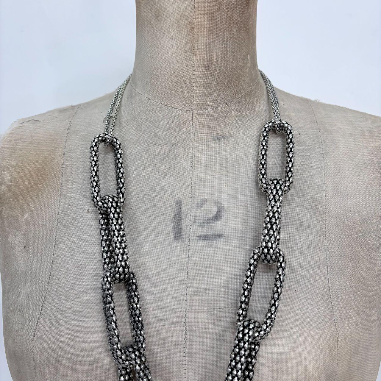 Oversized silver link chunky chain necklace