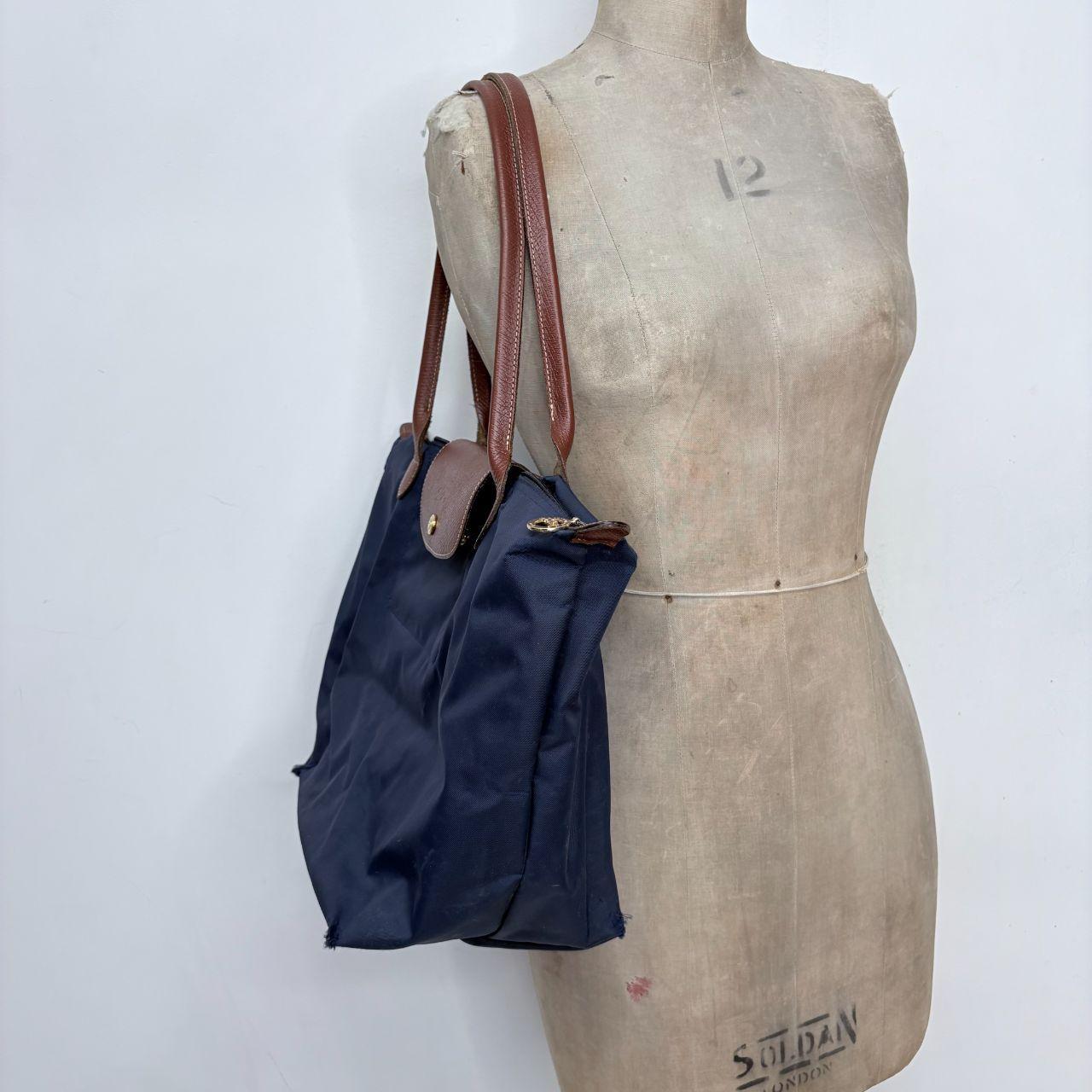 Blue longchamp medium bag