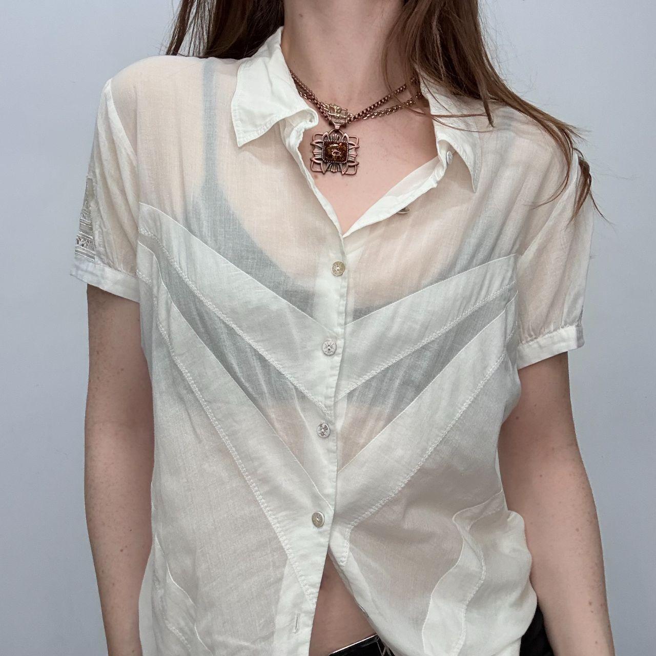 White sheer marthie shirt