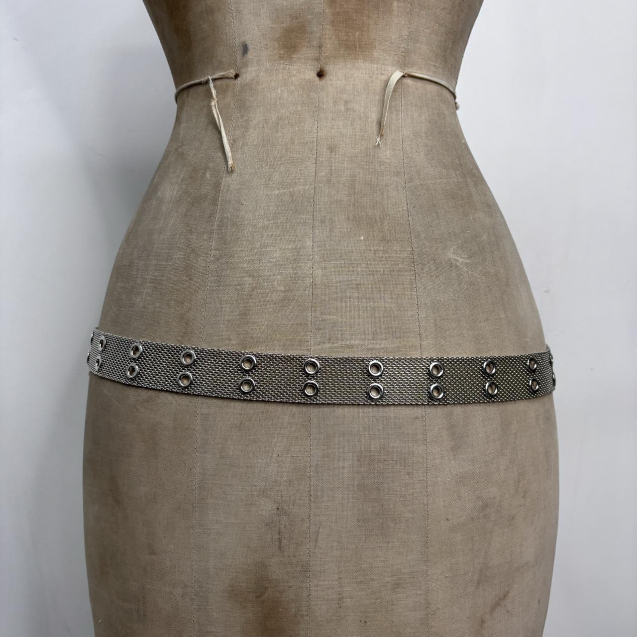 Silver chain metal belt