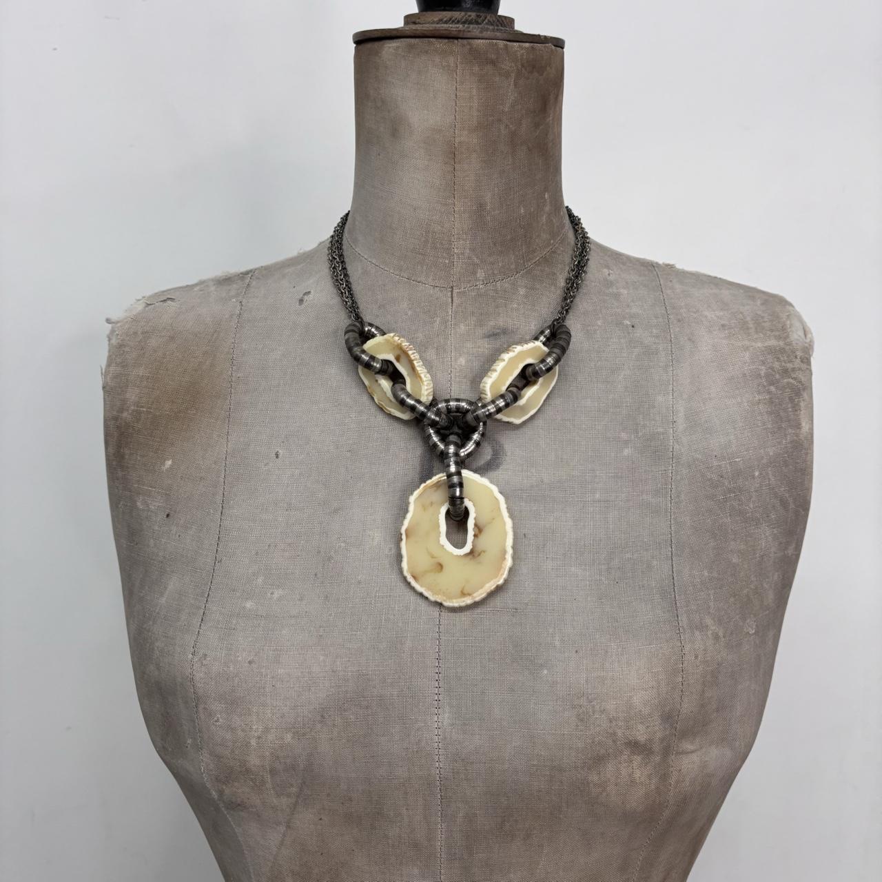 Chunky metal resin necklace