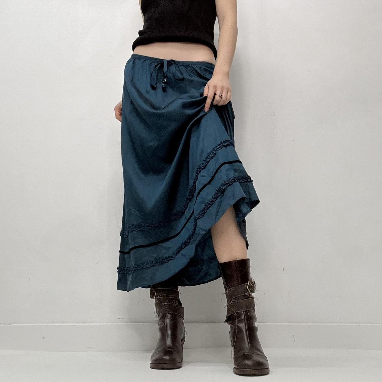 Blue floaty maxi skirt