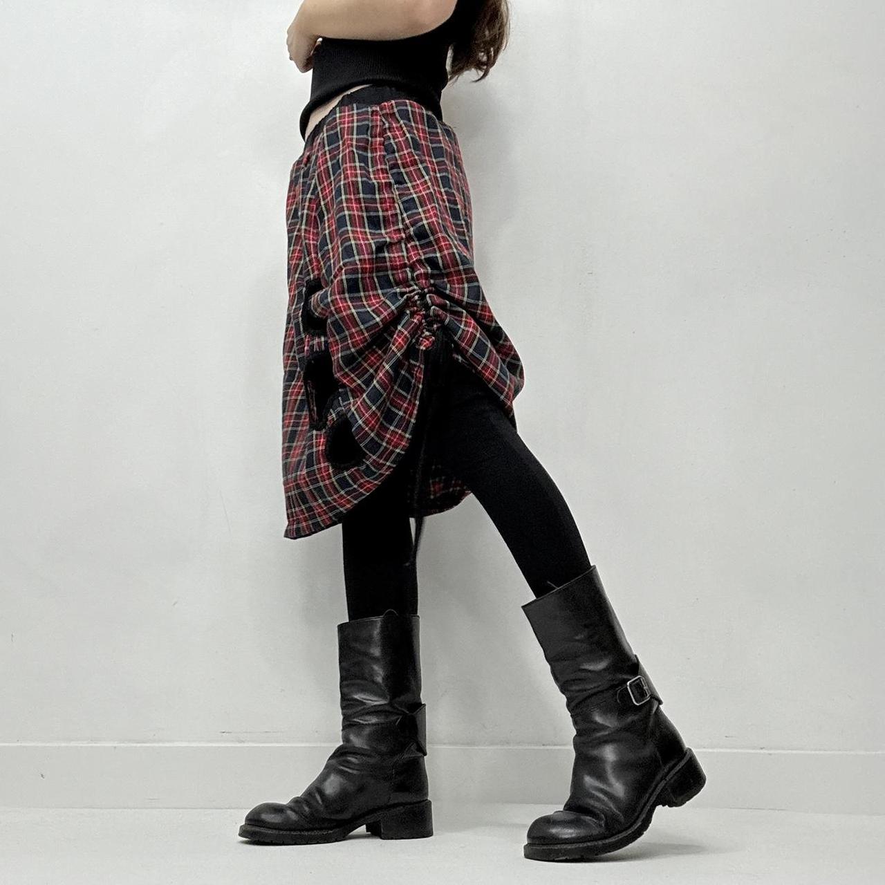 Tartan grunge gothic layered skirt