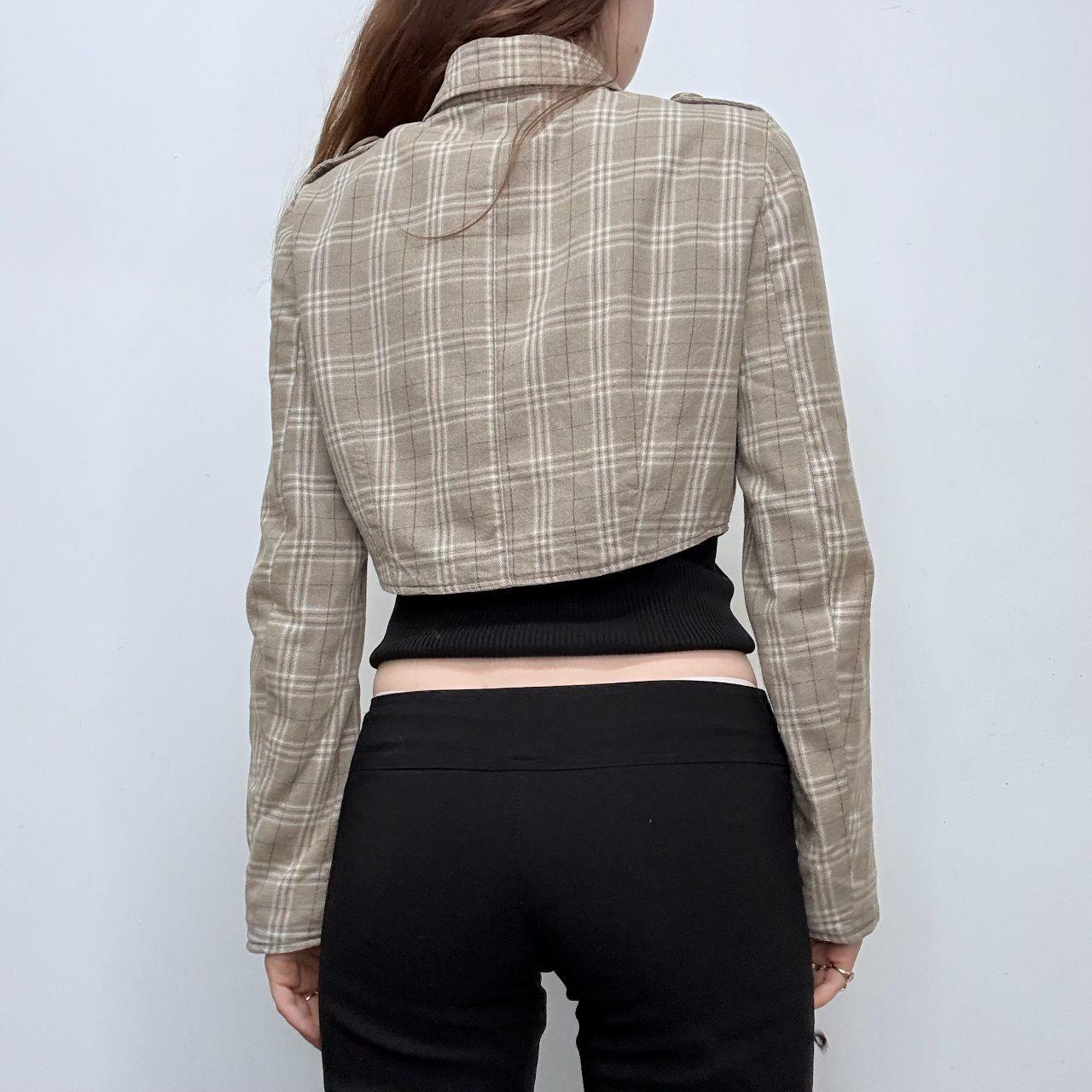 Cropped tartan check jacket