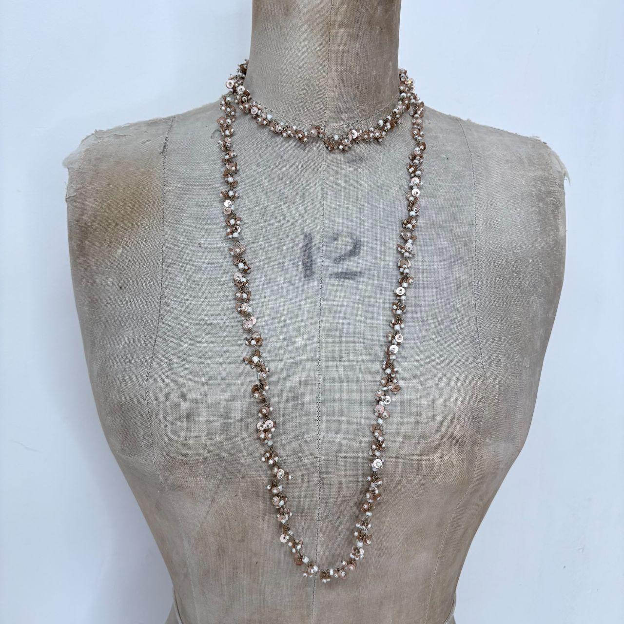 Long wrap layered necklace