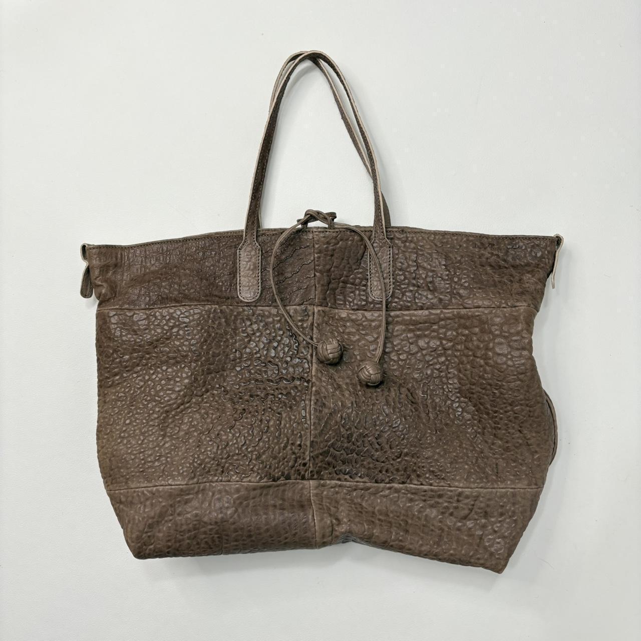 Large tan slouchy leather bag