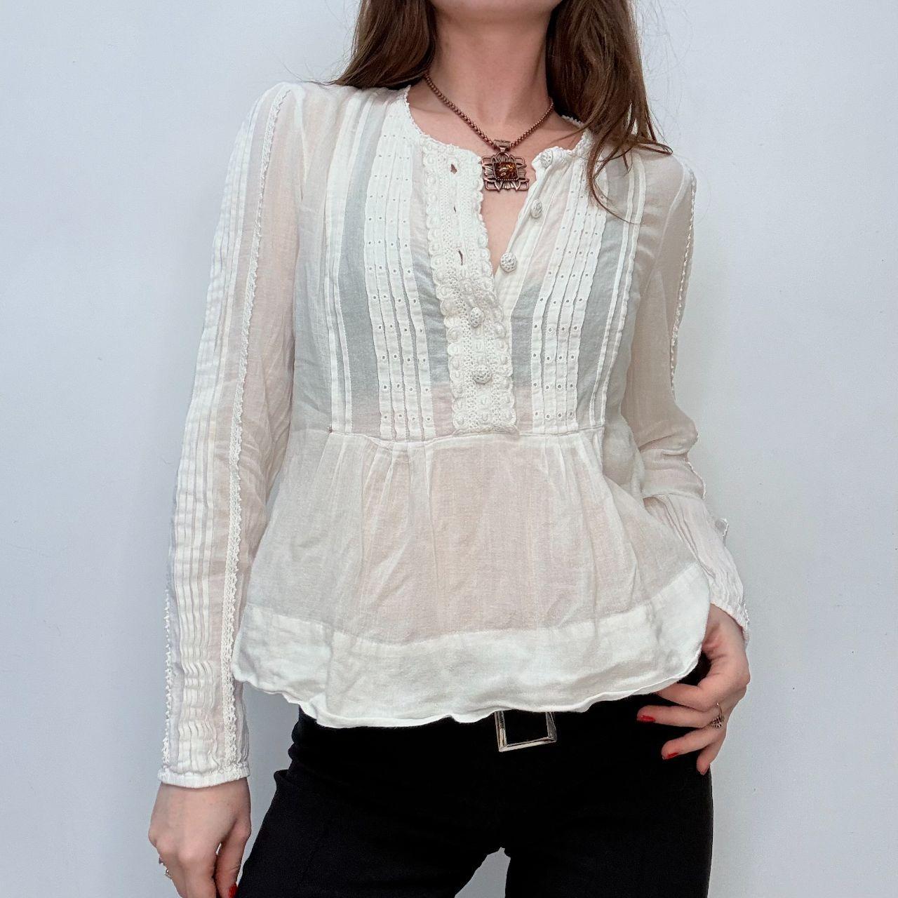 White cotton lace Chloe shirt