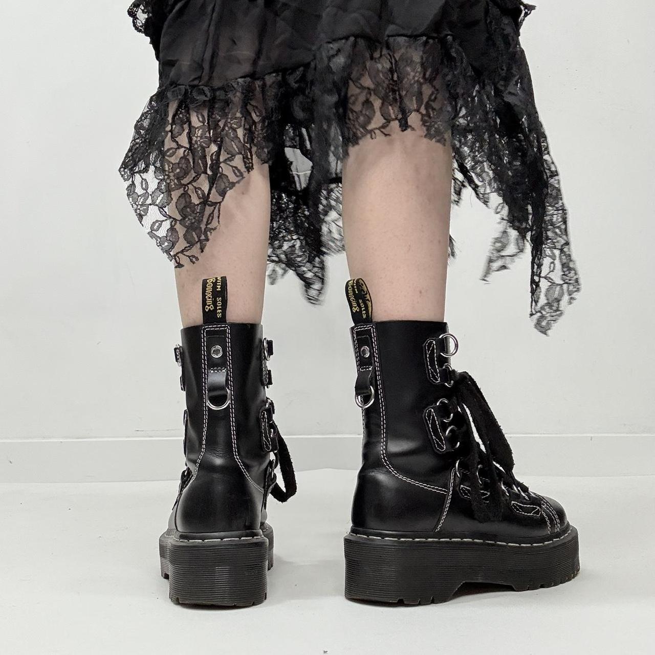 Black eyelet platform dr