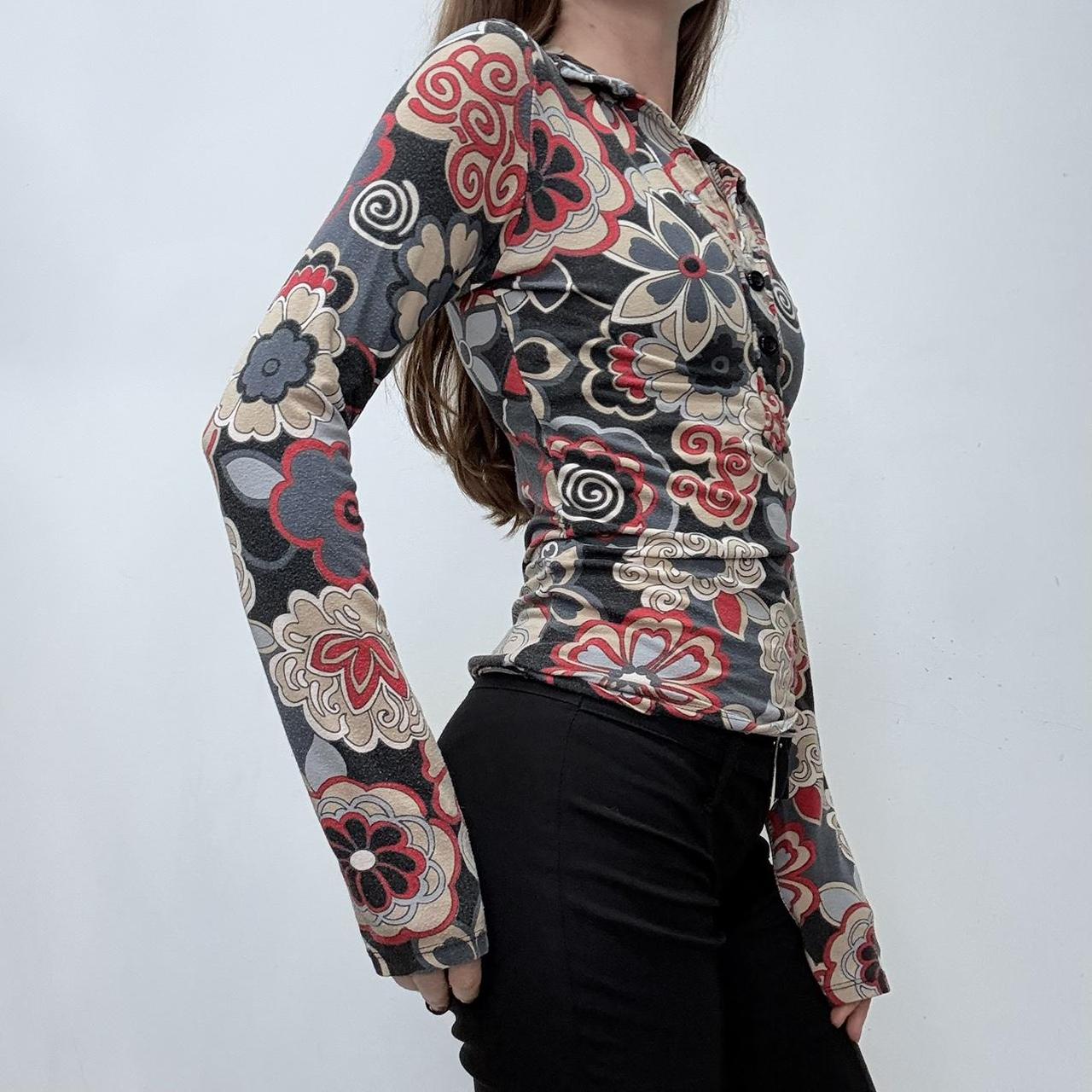 Garphic floral fitted jersey t-shirt