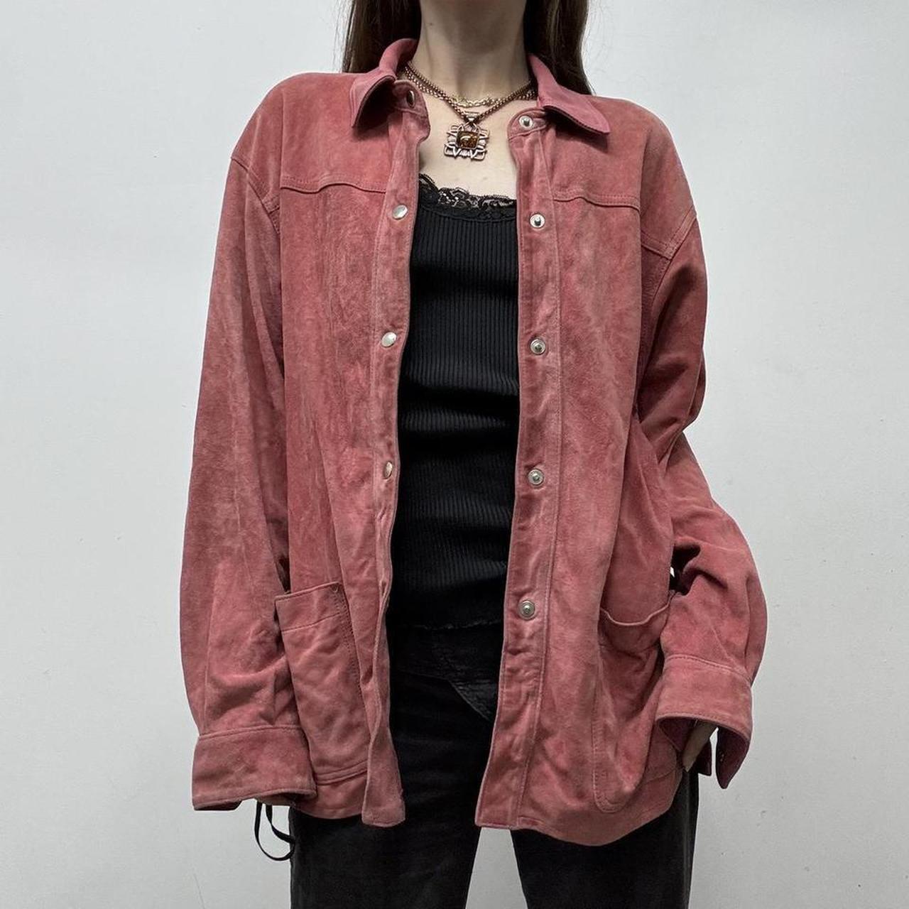 Slouchy pink suede jacket